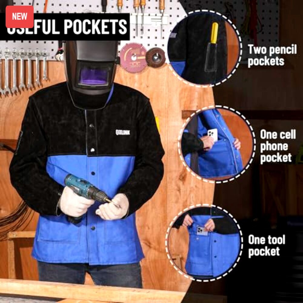 Flame Resistant Welding Jacket Split Leather Slee… - image 2
